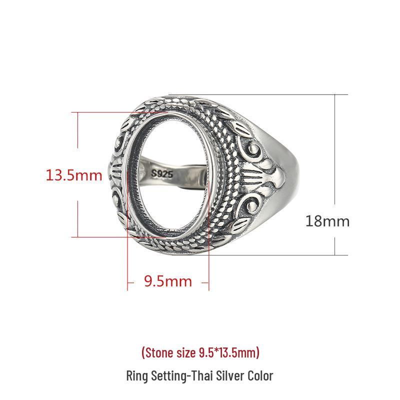 

Регулируемое ретро-кольцо из стерлингового серебра 925 пробы с янтарным камнем из пчелиного воска для мужчин и женщин, оправа 10*14 мм Adjustable