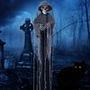 Spooky Ghost Prop with Robe Spooky Led Light Hanging Ghost Skull Ornaments for Halloween Party Decor Haunted House for Indoor
