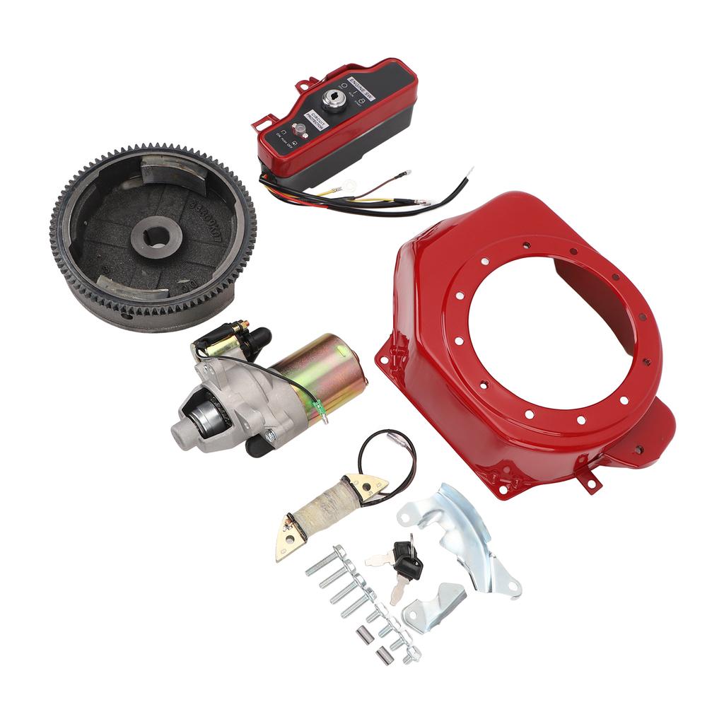 Electric Start Kit Smoother Start Switch Starter Motor Ignition Flywheel Cover for GX160 GX200 5.5HP 6.5HP 4 Stroke
