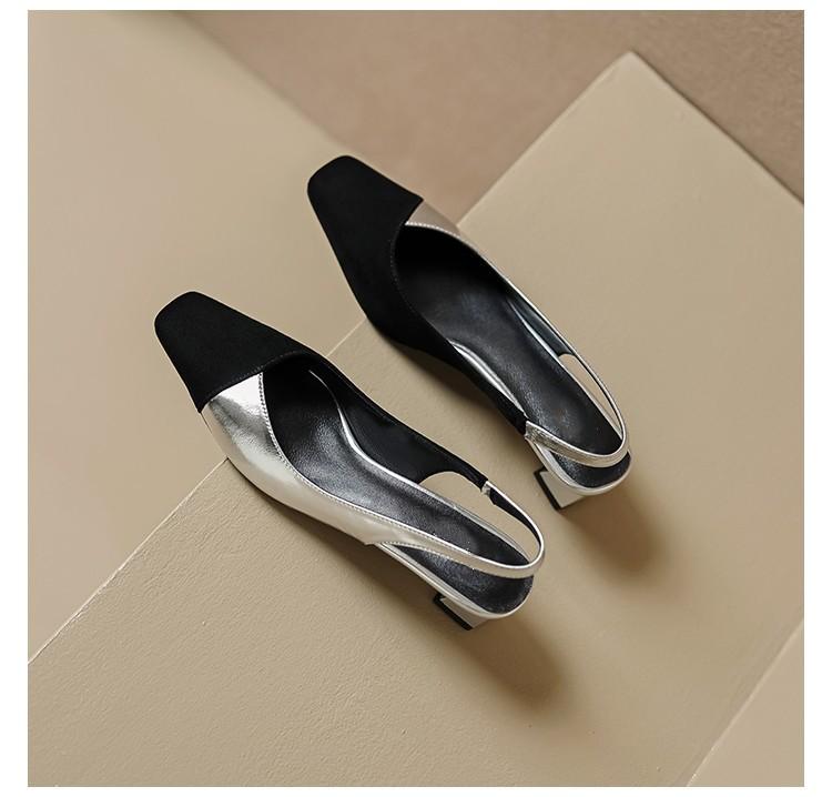 Женские босоножки с квадратным носком черные туфли-лодочки в стиле пэчворк золотисто-серебристые туфли на среднем каблуке летние женские туфли большого размера 41 1363N 35 2980₽