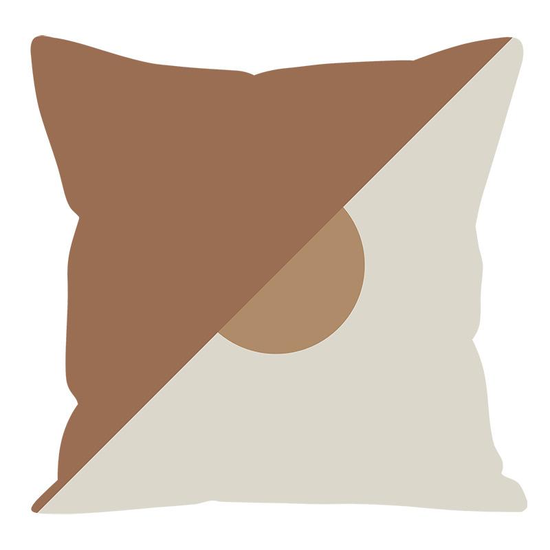 Nordic Geometric Brown Pillowcase Living Room Sofa Bedroom Pillow Yang Tao Bay Window Office Pillow