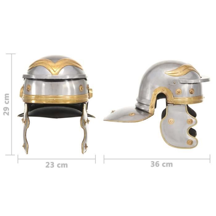 VidaXL Casque de soldat romain antique pour GN Argenté Acier