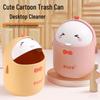 Cute Cartoon Desktop Trash Can with Lid - Small Waterproof Waste Bin for Coffee Table, Desk, Dorm, or Bedroom