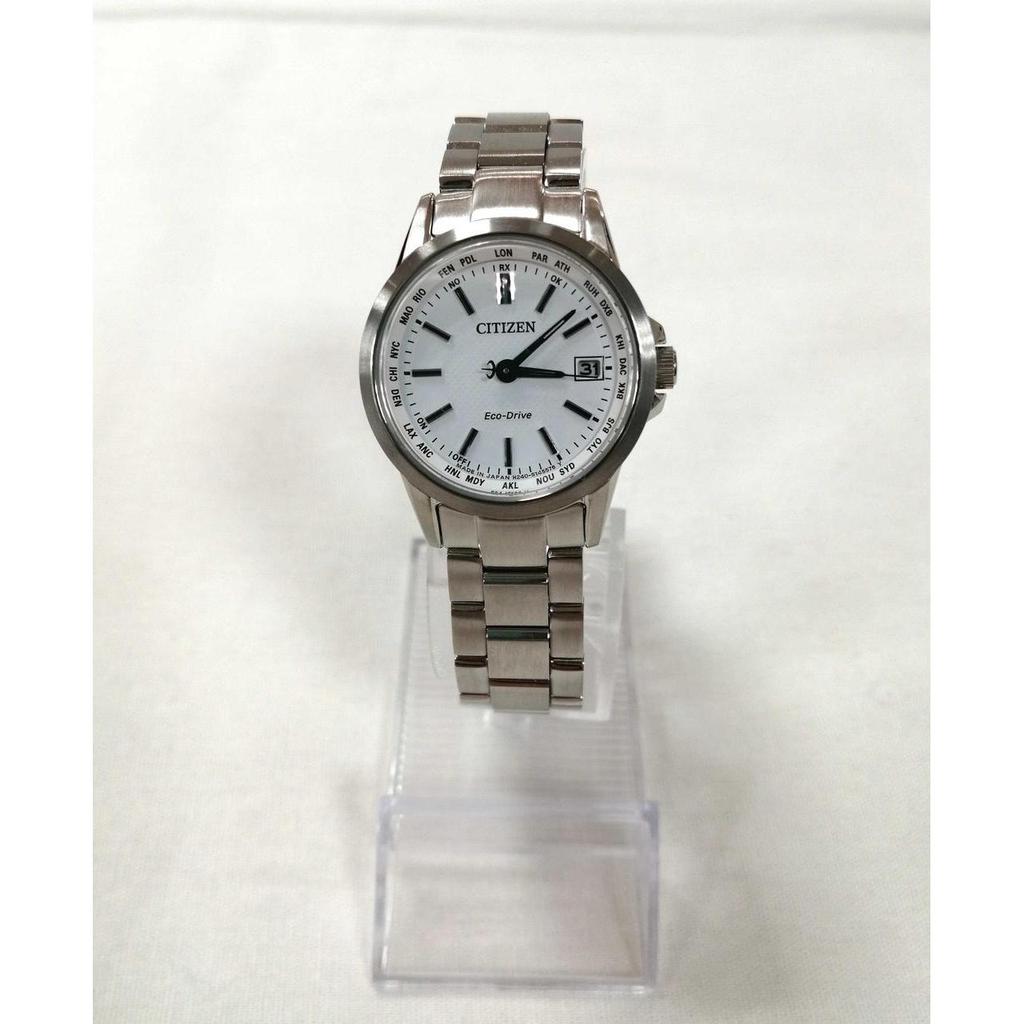 Used CITIZEN Silver color H240-S104823 Eco-drive radio clock CITIZEN