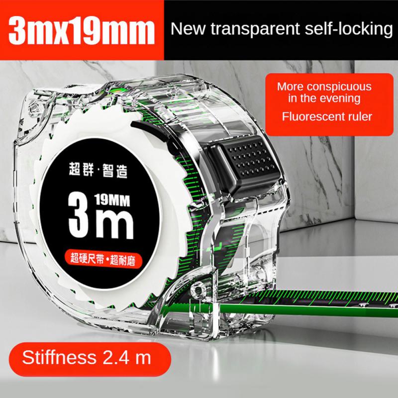 

Флуоресцентная рулетка, утолщенная, прозрачная, линейка для столярных работ, из высокоуглеродистой стали, измерительная лента для измерения расстояний