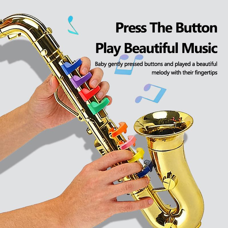 Children's Saxophone & French Horn Toy Set - Musical Instrument Prop for Stage Performance
