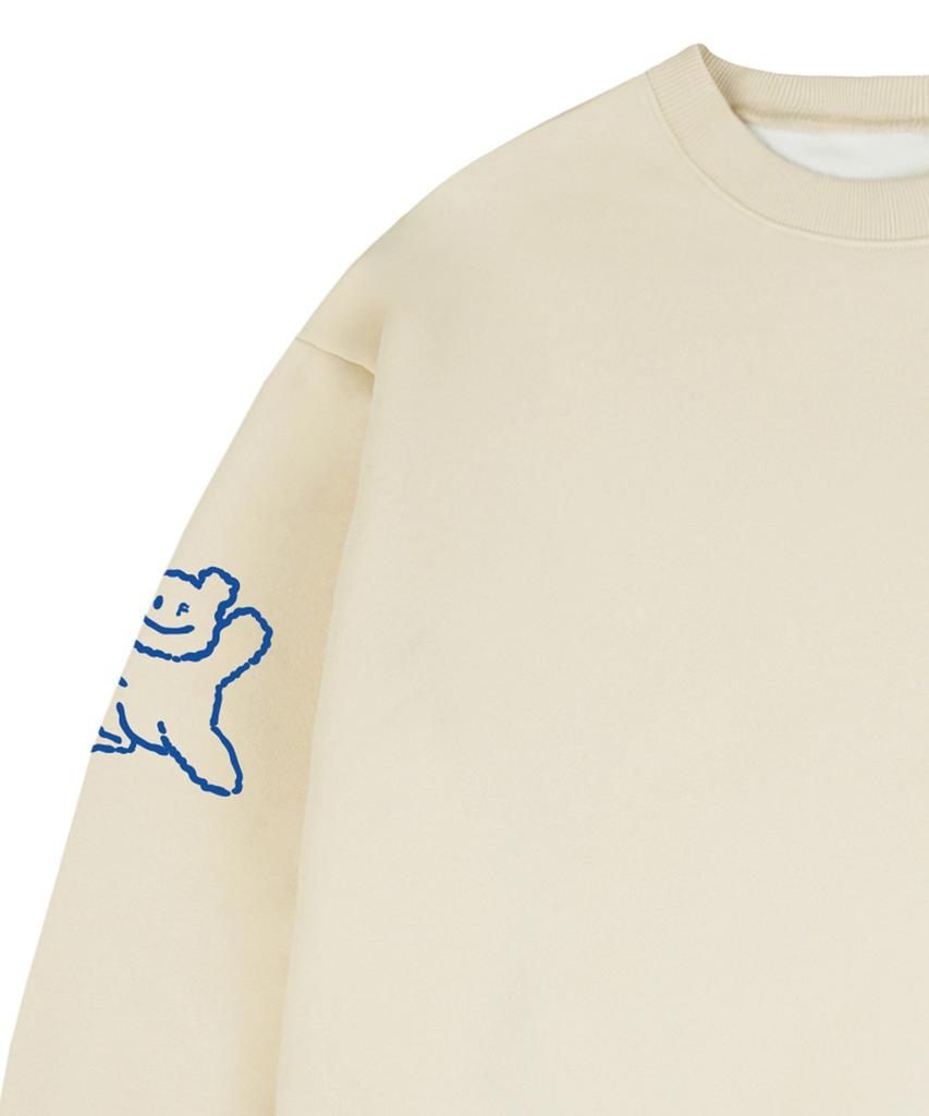 GRAVER [Unisex] Multi-Line Bear Smile Sweatshirt_Cream