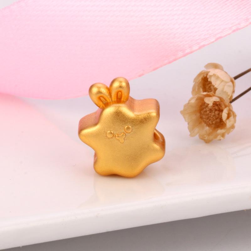 S999 Sterling Silver Star Rabbit Spacer Beads for DIY Bracelets