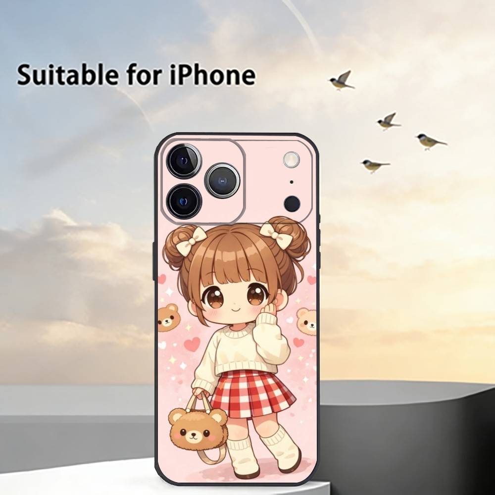 Cute Angry L-Little Girl Phone Case For iPhone 17, 16,15,14,13,12,11 Plus,Pro Max, Others Soft Black Cover
