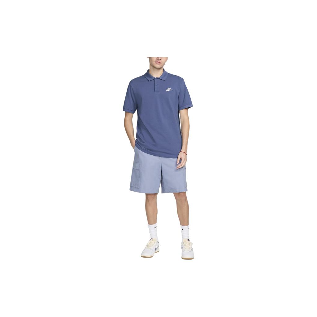 Nike Sportswear Classic Soft Comfortable Solid Color Short Sleeve Polo Shirt Men Tops Diffused-Blue CJ4456-491