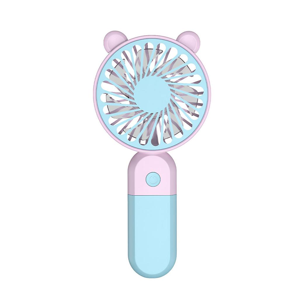 2026 New Cartoon Portable USB Charging Dual-Color Handheld & Desktop Fan for Students