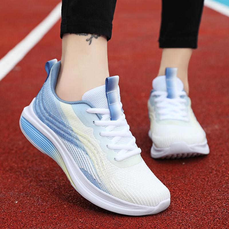 Breathable Knitted Running Shoes Unisex Lightweight Soft Sole Sneakers Non-slip Comfort Casual Trainers for Jogging Walking Fitness