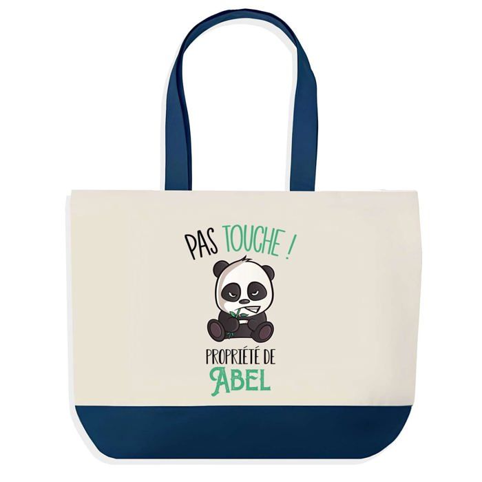 Tote bag - PLANETEE - Abel Pas Touche Panda - Bleu - Coton - 40 x 45 cm
