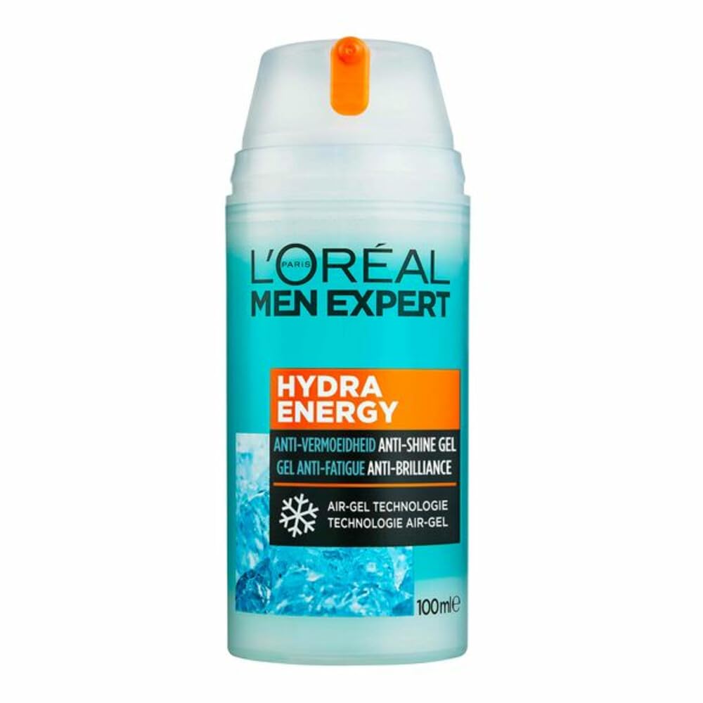 Loreal Paris Men Expert Hydra Energetic Moisturising Gel - Mattifying Freshness Anti-Shine Face Care, Men's Face Cream - 100ml