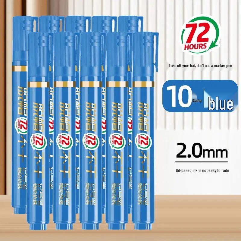 Jin Wannian 72-Hour No-Cap Quick-Drying Marker Pen for Outlining & Drawing - Black, Red, Blue.