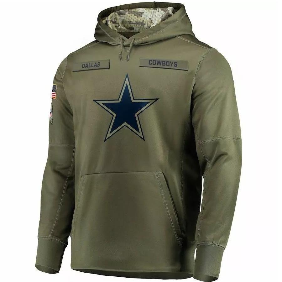 NFL Football Army Green Velcro Tribute Edition Hooded Sweater Men s Outdoor Leisure Sports S