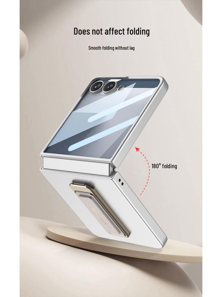 Samsung Z Flip7 Phone Case with Wrist Strap & Rotating Stand - Premium Protection for Folding Screen