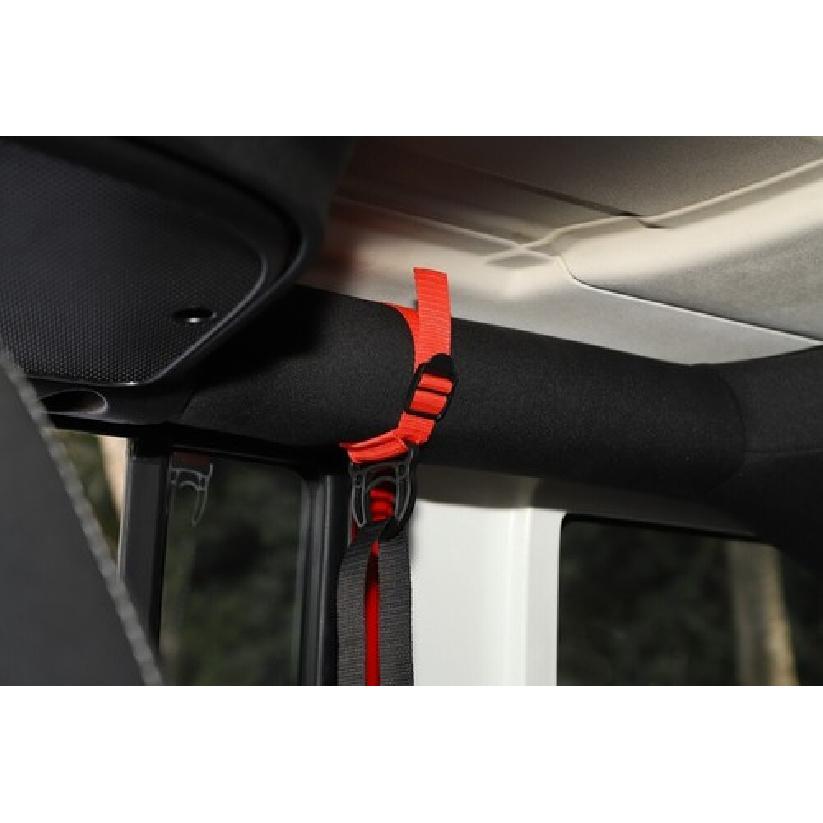 25.39'' Roll Bar Coat Hanger Clothes Hook for Jeep Wrangler TJ JK JL JT Red 2pcs