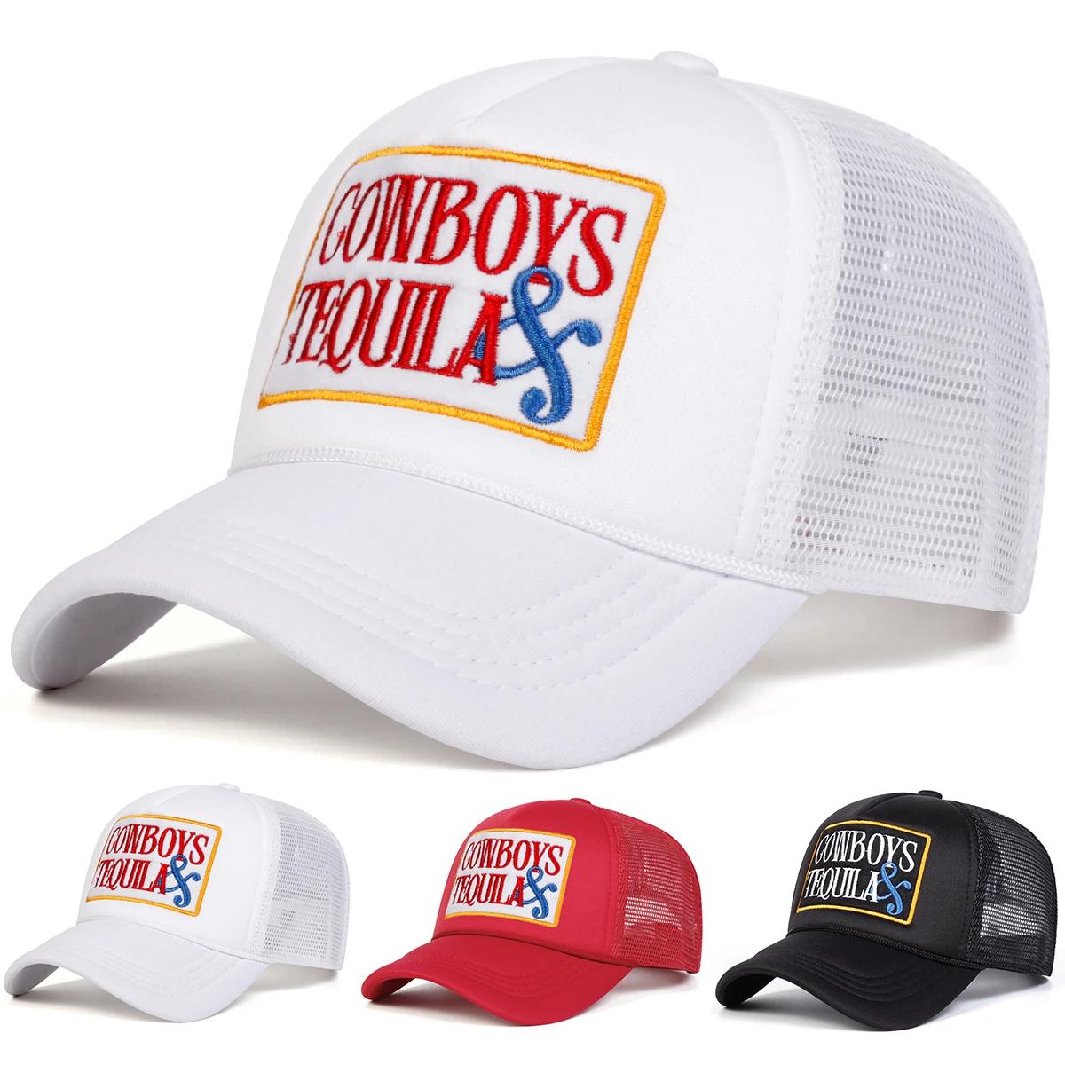 Yiran Bag Women's Unisex Cowboys Tequila Letter Embroidery Baseball Net Caps Spring Autumn Outdoor Adjustable Casual Hats Sunscreen Hat Sports Cap