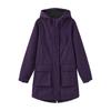 Women's Fashionable Casual Solid Color Long Sleeved Pocket Jacket Hooded Coat Windbreaker
