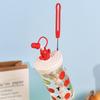 Borraccia Portatile con Cannuccia Tazza Carina con Cannuccia Bicchiere Termico per Donne Ragazze Grande Capacità Bicchiere in Plastica Stile Ins Tazza per Tè al Latte Caffè