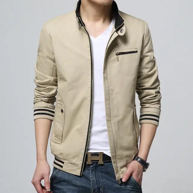 Men's Spring and Fall Stand-up Collar Casual Jacket Long-sleeved Windproof Jacket