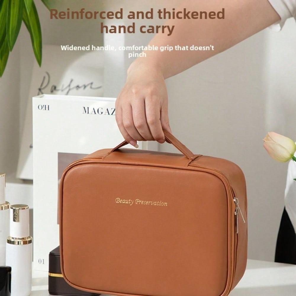 New Cosmetic Bag Large Capacity Women's Split Makeup Brush Waterproof Women's Bag Handbag Travel Storage Bag