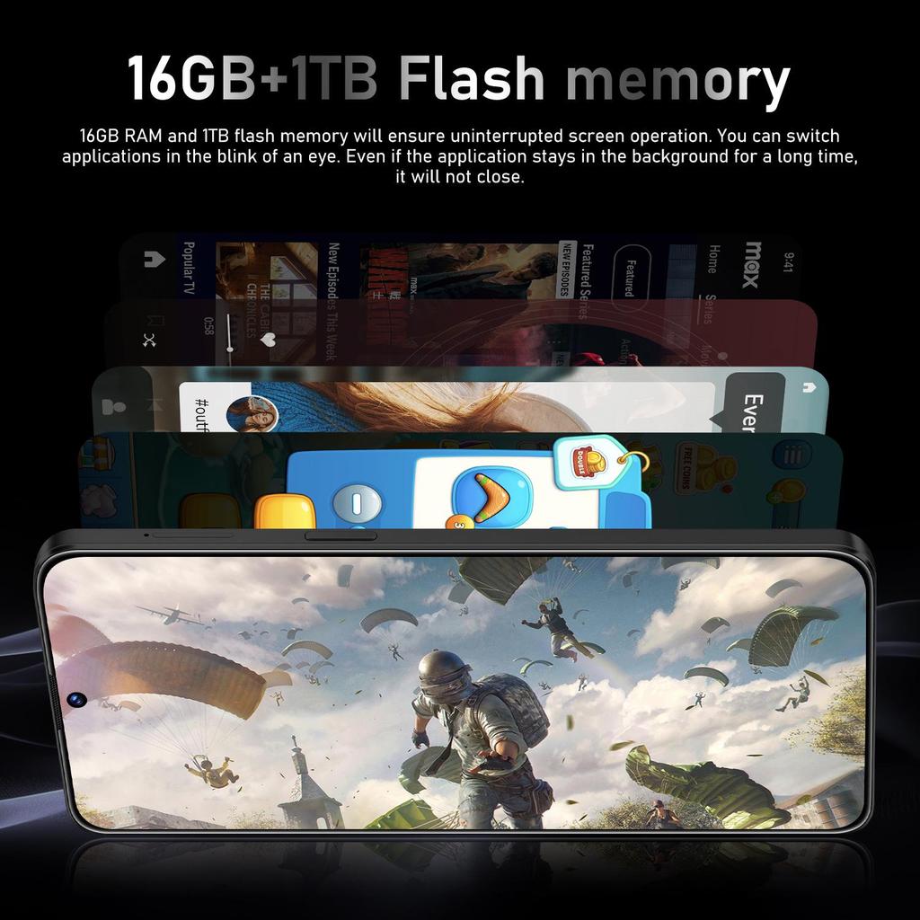 Smartphone F7 Ultra HD, 16GB+1TB, Large Screen, Android, In Stock