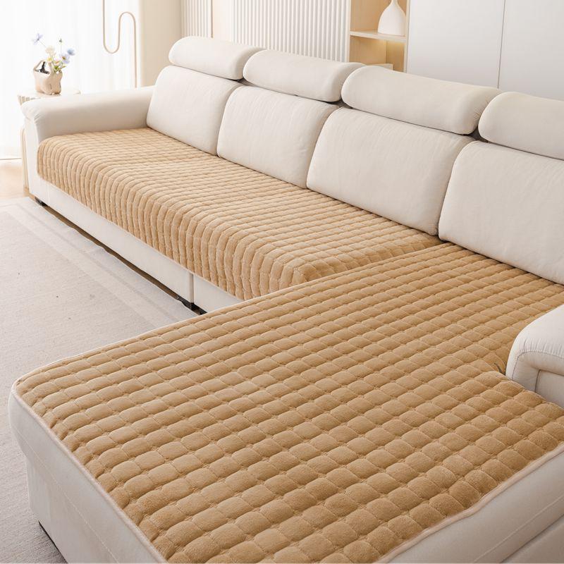Non-slip Plush Flannel Sofa Cushion - All-Season Modern Design