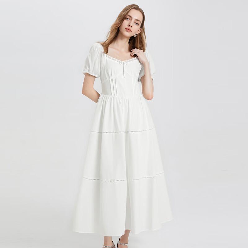 Damen Kurzarm A-Linien Midi-Kleid