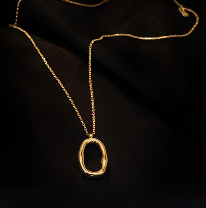 Fashion Style Stainless Steel Ripple Pendant Necklace For Women Gifts