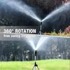 360° Rotating Tripod Sprinkler for Lawn/Garden, Double-Sided Coverage, Telescoping Design