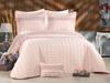 Colors Quilted Double Bedcover 4pcs, Coverlet 250x260, Pillowcase 50x70, Micro Cotton, Powder