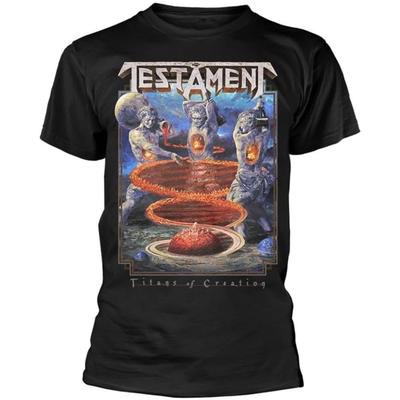 Plastichead Testament T Shirt Titans of Creation Band Logo New Official Mens Black Size M