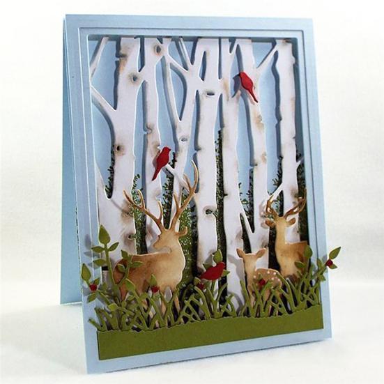 Weihnachten Hirsch Schablone Metall Stanzformen DIY Scrapbooking Album Handwerk Dekor