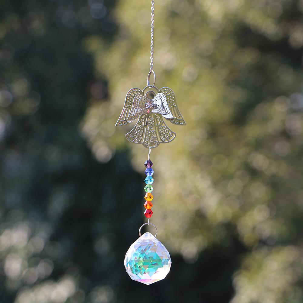 Angel Crystal Suncatchers Window Sun Catchers Rainbow Maker Hanging Crystal Prisms Pendant Home Garden Ornament