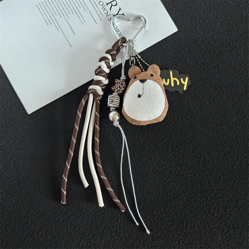 

Cartoon And Cute Hedgehog Totoro Bag Pendant, Woven Rope Keychain, Plush Doll Pendant