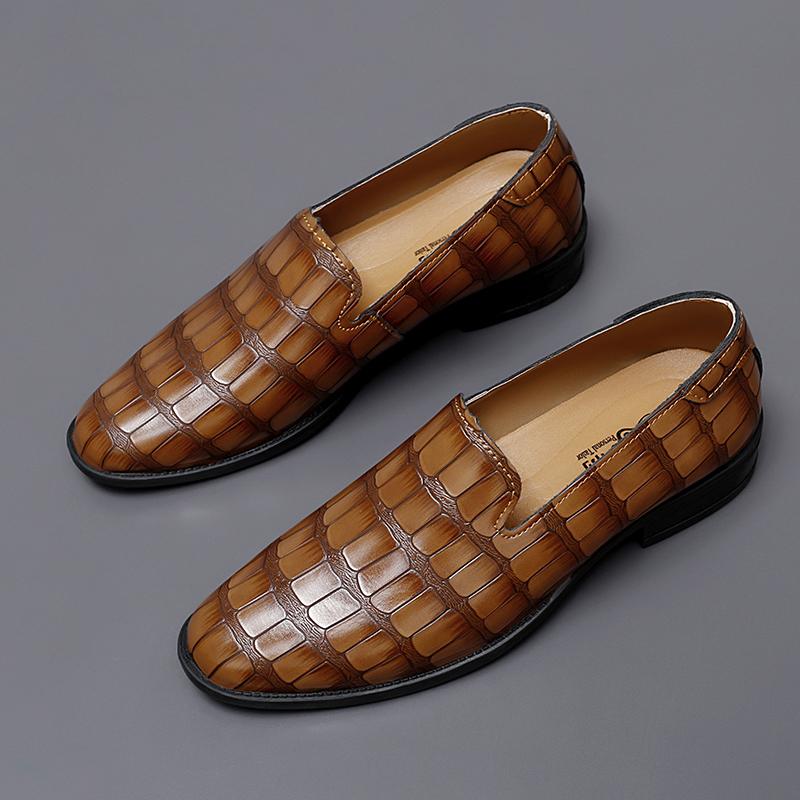Fashion Luxury Trend Designer New Alligator Pattern Patent Leather Casual Shoes For Men Driving Loafter Formal Wedding Dress Homecoming
