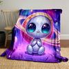 Cute Alien with Saturn Background Print Blanket Soft and Cozy Perfect for the Living Room Bed Sofa or a Nap,gift