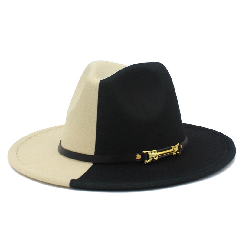 Hot-selling European and American Fashion Yin and Yang Woolen Top Hats, Men's and Women's Trends, Felt Hats, Autumn and Winter British Style Jazz Hats