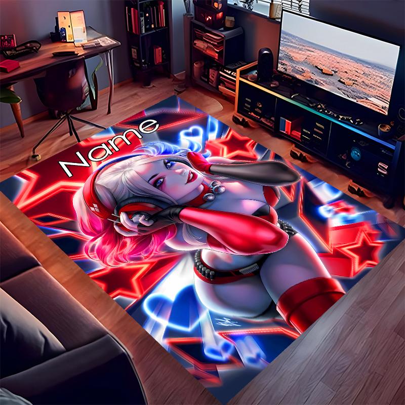 Custom personalization Harley Quinn Print Area Rug - Soft, Washable Non-Slip Indoor Mat,Living Room,Home&Office Decorative Rug