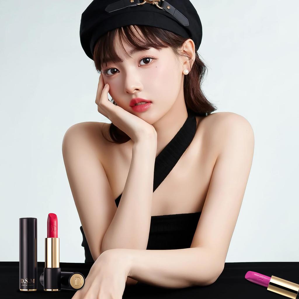 Aopoka Lip Highly Easy to Environmentally Suitable for Sensitive Lipstick Tint, Pigmented, Moisturizing, Long-Lasting Lipstick, Use, Friendly, Skin,