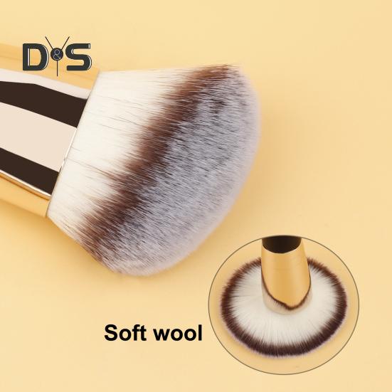 Doppelköpfiger Make-up-Pinsel, professionell, schräg, flache Oberseite, synthetische Kabuki-Grundlage, loses Puder, Rouge, Lidschatten, Kontur, Concealer, Mischkosmetik