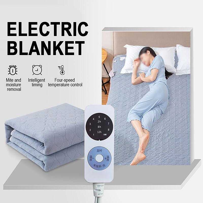 High Quality Intelligent Electric Heating Blanket 2/6/8/12 Hours 4-Speed Timing Winter Home Warming Thickened Heating Bed Sheets