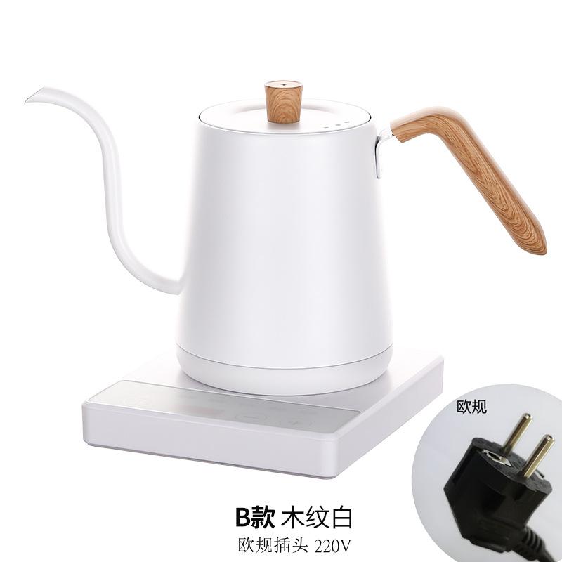 Titanium Silver Gray Gooseneck Kettle Electric Kettle Temperature Control Coffee Pot Stainless Steel Slender Spout Tea Kettle