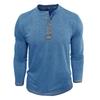Herren Henley Kragen Langarm T-Shirts Einfarbig Frühling Herbst Freizeit T-Shirt Herren