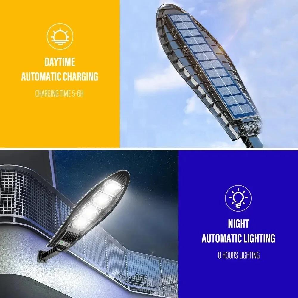 Super Bright Outdoor Solar Lamp 3000mAh IP65 Waterproof Street Lights Motion Sensor Garden Yard Wall Light Human body sensing