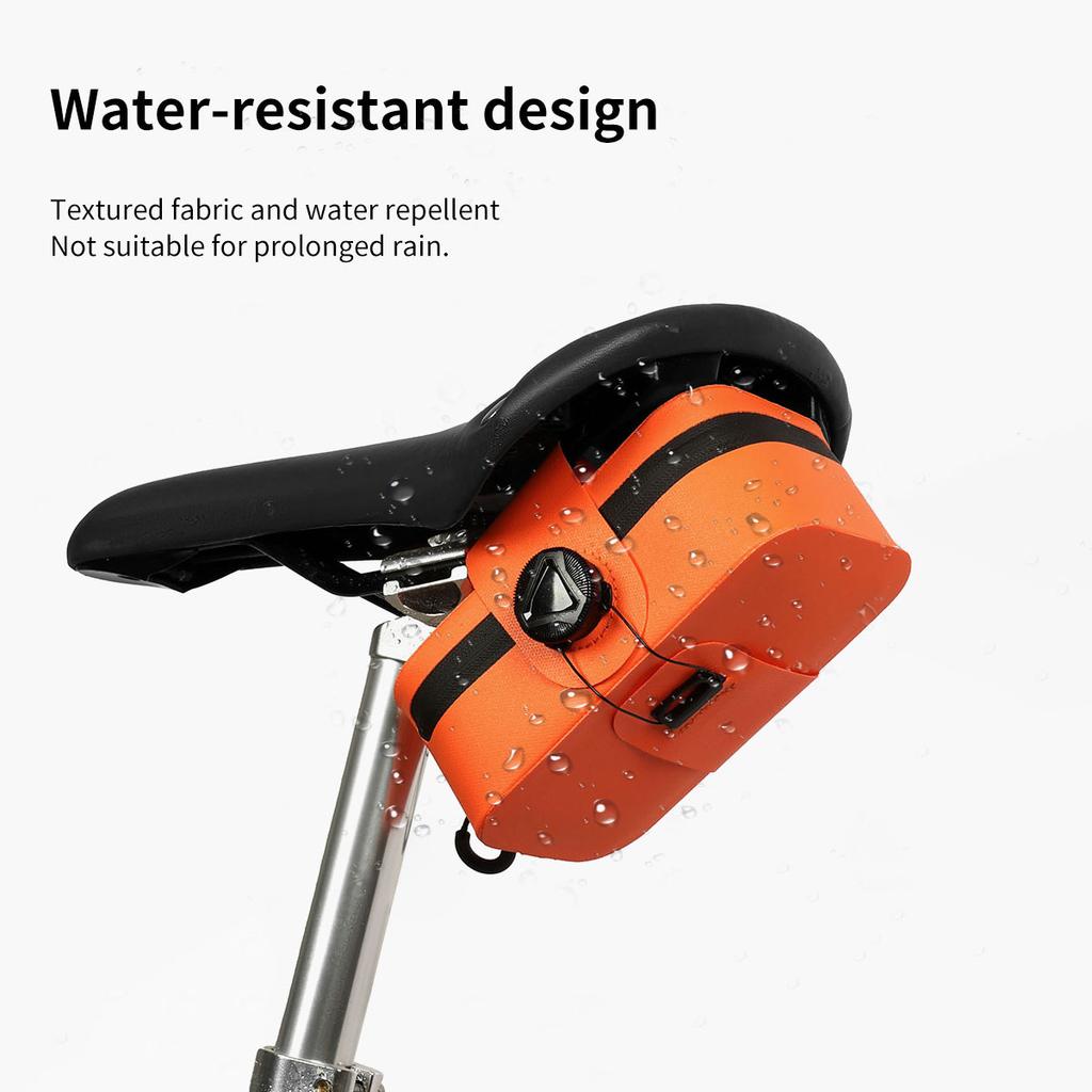 Waterproof Bicycle Saddle Bag -Rotating Lacing Under Seat Bike Bag Portable Cycling Seat Pack Easy Attachment for Road Bikes