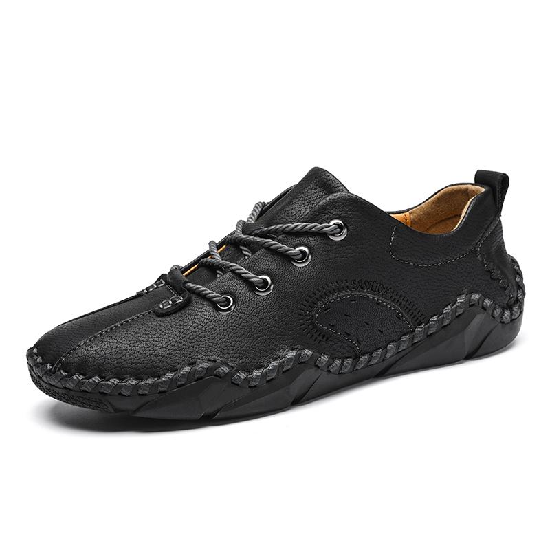 New Men's Breathable Casual Shoes Handmade Fashion Leather Shoes For Men Business Casual Men Shoes Rubber Sole Plus Size