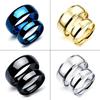 JeeMango Trendy Stainless Steel Couple Ring Classical Black Gun Plated Men Women Jewelry Minimalist Finger Rings OGJ479H